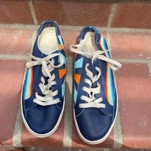 Soludos rainbow Embroidered leather tennis shoes